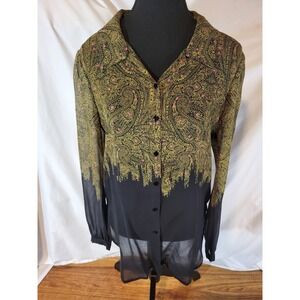 Yoana Baraschi Paisley Sheer Blouse Size XS